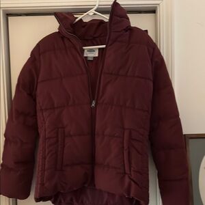 Old Navy Maroon Puffer Jacket